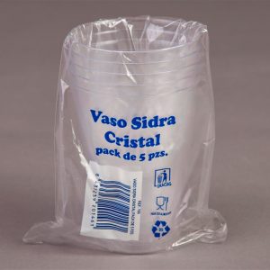 Vaso Plástico Inyectado SIDRA CRISTAL 5 unidades por pack